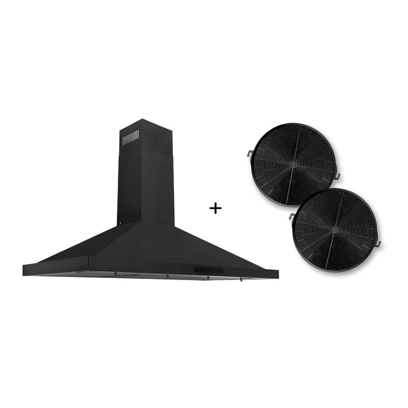 ZLINE 48" Convertible Wall Mount Range Hood in Black Stainless Steel